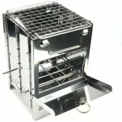 HIASDFLS Camping Poêle En Acier Inoxydable Pliant Sac À Dos Poêle À Bois Mini Barbecue Grill Avec Sac De Transport Pour Camping Randonnée Cuisine -France Barbecue Soldes Boutique 59007900 5