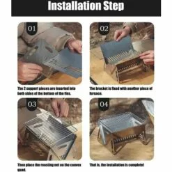 JOORRT Mini Barbecue Pliable Et Mobile - Surface De Cuisson : Environ 16 Cm X 21 Cm - Portable - Barbecue Au Charbon De Bois Pour 1 à 2 Personnes (plié Environ 33 Cm X 21 Cm) -France Barbecue Soldes Boutique 59171012 3