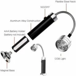 FR-LIFE BR-Vie Lampe Pour Barbecue Lot De 2 Lumières LED De Gril BBQ Avec Base Magnétique Rotation à 360 Degrés Flexible Réglable Pour Barbecue, Camping, Fête, Extérieur -France Barbecue Soldes Boutique 59193191 2