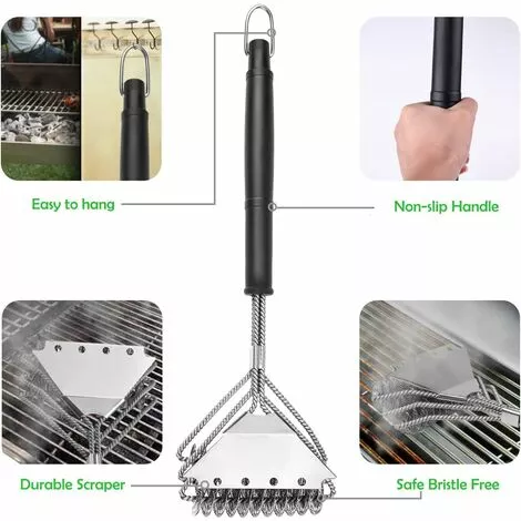 ZOLGINAH Brosse Barbecue, Brosse De Nettoyage Barbecue, 18 Pouces De Long, Pour Grille à Gaz, Grille Au Charbon De Bois Et Grille électrique (Brosse Nettoyage Barbecue) 4 ZOLGINAH Brosse Barbecue, Brosse De Nettoyage Barbecue, 18 Pouces De Long, Pour Grille à Gaz, Grille Au Charbon De Bois Et Grille électrique (Brosse Nettoyage Barbecue) – Image 2