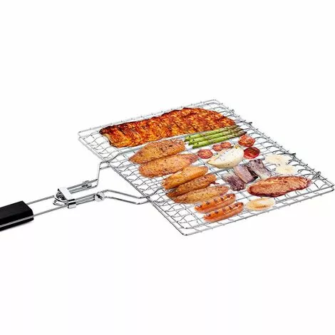 ZOLGINAH 1Pc Griller Panier Portable Pour Barbecue, Grand Grille Panier Rôti Pour Poisson, Légumes, Steak, Crevettes, Saucisses Avec Poignée Amovible Et Sac De Transport Facile,Couleur Argent, 32 X 22cm 3 ZOLGINAH 1Pc Griller Panier Portable Pour Barbecue, Grand Grille Panier Rôti Pour Poisson, Légumes, Steak, Crevettes, Saucisses Avec Poignée Amovible Et Sac De Transport Facile,Couleur Argent, 32 X 22cm