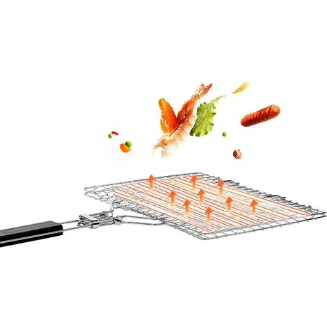 ZOLGINAH 1Pc Griller Panier Portable Pour Barbecue, Grand Grille Panier Rôti Pour Poisson, Légumes, Steak, Crevettes, Saucisses Avec Poignée Amovible Et Sac De Transport Facile,Couleur Argent, 32 X 22cm 5 ZOLGINAH 1Pc Griller Panier Portable Pour Barbecue, Grand Grille Panier Rôti Pour Poisson, Légumes, Steak, Crevettes, Saucisses Avec Poignée Amovible Et Sac De Transport Facile,Couleur Argent, 32 X 22cm – Image 3