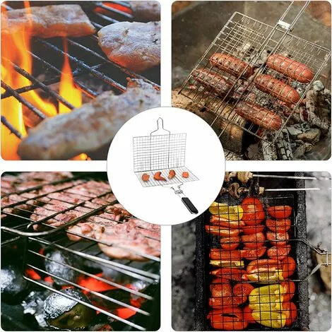 ZOLGINAH 1Pc Griller Panier Portable Pour Barbecue, Grand Grille Panier Rôti Pour Poisson, Légumes, Steak, Crevettes, Saucisses Avec Poignée Amovible Et Sac De Transport Facile,Couleur Argent, 32 X 22cm 7 ZOLGINAH 1Pc Griller Panier Portable Pour Barbecue, Grand Grille Panier Rôti Pour Poisson, Légumes, Steak, Crevettes, Saucisses Avec Poignée Amovible Et Sac De Transport Facile,Couleur Argent, 32 X 22cm – Image 5
