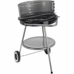 BBQ Barbecue à Charbon De Bois Sur Roulettes Avec Grille Réglable - 47x47cm