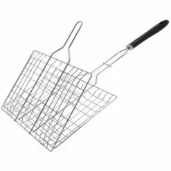 BBQ Grille De Barbecue Chromée Avec Poignée En Polypropylène 35x22cm