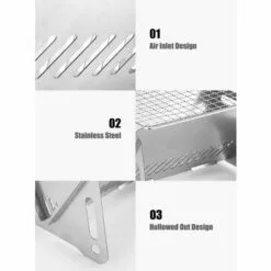 MACARON Barbecue Pliable Et Mobile - Surface De Cuisson : Environ 16 Cm X 21 Cm - Portable - Barbecue Au Charbon De Bois Pour 1 à 2 Personnes (plié Environ 33 Cm X 21 Cm)LO-Ron -France Barbecue Soldes Boutique 59725904 3