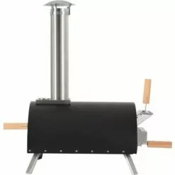 GIGA Four à Pizza Extérieur, Four à Bois Pizza En Acier Inoxydable Pour Jardin / Terrasse, Poêle à Granulés Charbon De Pizza Avec Pierre à Pizza De 13 Pouces + Thermomètre Intégré + Pelle à Pizza - Noir -France Barbecue Soldes Boutique 60073590 5
