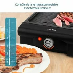 FIMEI Grille Electrique Barbecue De Table Puissance 1400W Sans Fumée,Température Réglable,Bac à Eau, Noir 50 Cm X 9 Cm X 23 Cm 10 FIMEI Grille Electrique Barbecue De Table Puissance 1400W Sans Fumée,Température Réglable,Bac à Eau, Noir 50 Cm X 9 Cm X 23 Cm -France Barbecue Soldes Boutique 60100341 4