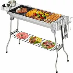 PESCE Barbecue Charbon, BBQ Barbecue à Charbon De Table En Acier Inoxydable Pliable Four Grille De Cuisson Démontable Pour 5-10 Personnes Pour Barbecue De Jardin Extérieur Camping