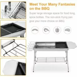 PESCE Barbecue Charbon, BBQ Barbecue à Charbon De Table En Acier Inoxydable Pliable Four Grille De Cuisson Démontable Pour 5-10 Personnes Pour Barbecue De Jardin Extérieur Camping 9 PESCE Barbecue Charbon, BBQ Barbecue à Charbon De Table En Acier Inoxydable Pliable Four Grille De Cuisson Démontable Pour 5-10 Personnes Pour Barbecue De Jardin Extérieur Camping -France Barbecue Soldes Boutique 60169935 3