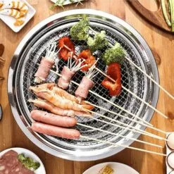 PESCE Barbecue Portable, Barbecue Pliable, Mini Barbecue, Gril De Barbecue Coréen Domestique, Gril De Barbecue Au Charbon De Bois Multifonctionnel, Gril De Fumeur De Barbecue Robuste 2-en-1 -France Barbecue Soldes Boutique 60170031 2