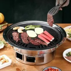 PESCE Barbecue Portable, Barbecue Pliable, Mini Barbecue, Gril De Barbecue Coréen Domestique, Gril De Barbecue Au Charbon De Bois Multifonctionnel, Gril De Fumeur De Barbecue Robuste 2-en-1 -France Barbecue Soldes Boutique 60170031 3