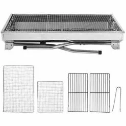 PESCE Barbecue à Charbon En Acier Inoxydable, Gril Pliant Portable, Gril Sur Pied, Barbecue Pour Le Camping,les Fêtes Et Les Festivals, Barbecue Portable, Barbecue De Jardin, 5-10 Personnes(73*33.5*70cm) -France Barbecue Soldes Boutique 60170068 3