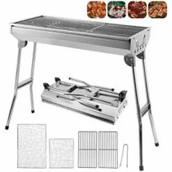 PESCE Barbecue à Charbon En Acier Inoxydable, Gril Pliant Portable, Gril Sur Pied, Barbecue Pour Le Camping,les Fêtes Et Les Festivals, Barbecue Portable, Barbecue De Jardin, 5-10 Personnes(73*33.5*70cm) -France Barbecue Soldes Boutique 60170068 4
