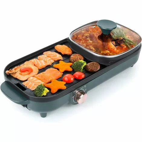 PESCE Gril Électrique,Hot Pot BBQ 2 En 1 Gril Portatif Electric Smokeless Grill Pot Chaud D'Intérieur De Gril 1500W 3 PESCE Gril Électrique,Hot Pot BBQ 2 En 1 Gril Portatif Electric Smokeless Grill Pot Chaud D'Intérieur De Gril 1500W