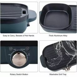 PESCE Gril Électrique,Hot Pot BBQ 2 En 1 Gril Portatif Electric Smokeless Grill Pot Chaud D'Intérieur De Gril 1500W 10 PESCE Gril Électrique,Hot Pot BBQ 2 En 1 Gril Portatif Electric Smokeless Grill Pot Chaud D'Intérieur De Gril 1500W -France Barbecue Soldes Boutique 60170113 4