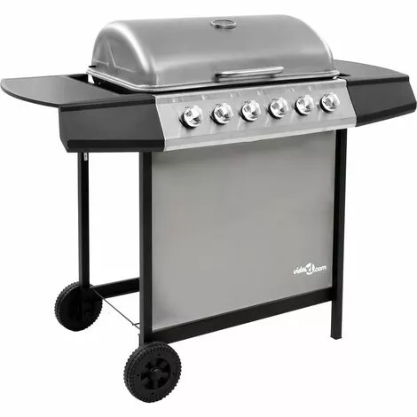 Topdeal Barbecue Gril à Gaz Avec 6 Brûleurs Noir Et Argenté FF48553_FR 3 Topdeal Barbecue Gril à Gaz Avec 6 Brûleurs Noir Et Argenté FF48553_FR