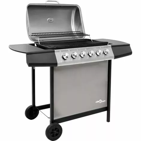 Topdeal Barbecue Gril à Gaz Avec 6 Brûleurs Noir Et Argenté FF48553_FR 7 Topdeal Barbecue Gril à Gaz Avec 6 Brûleurs Noir Et Argenté FF48553_FR – Image 5
