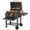 DYHF Barbecue Charbon De Bois à 2 Roues 2 Grilles Et 1 Thermomètre En Métal Noir - Cylindrique - Noir -France Barbecue Soldes Boutique 60688998 1