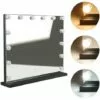 DYHF Miroir De Courtoisie Hollywood Miroir 62*52cm Maquillage Miroir Maquillage Lumineux Led 14 Ampoules 3 Couleurs Luminosité Ajustables - Blanc