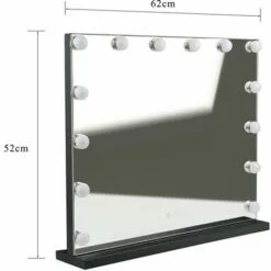 DYHF Miroir De Courtoisie Hollywood Miroir 62*52cm Maquillage Miroir Maquillage Lumineux Led 14 Ampoules 3 Couleurs Luminosité Ajustables - Blanc -France Barbecue Soldes Boutique 61354746 4