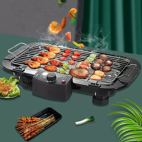 TANCYCO Gril électrique Ménage En Acier Inoxydable Fonction Multiple 2000W Haute Puissance 50-350℃ Plaque De Cuisson électrique Portable Extérieure Barbecue Brochettes Grill 4 TANCYCO Gril électrique Ménage En Acier Inoxydable Fonction Multiple 2000W Haute Puissance 50-350℃ Plaque De Cuisson électrique Portable Extérieure Barbecue Brochettes Grill – Image 2