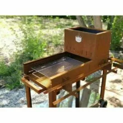 BRIXO Barbecue Bois Et Charbon Acier Corten 47 X 90 X H108 Cm Grille 45 X 50 Cm EL GAUCHO -France Barbecue Soldes Boutique 63680954 3