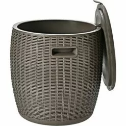 RELAX4LIFE Cool Bar Seau à Glace 45L Avec Couvercle Amovible Ø38cm, Cool Stool Glacière Avec Bouchon De Drainage Et Conception En Rotin Plastique Résistant Aux UV Pour Piscine, Terrasse, Patio (Brun) 8 RELAX4LIFE Cool Bar Seau à Glace 45L Avec Couvercle Amovible Ø38cm, Cool Stool Glacière Avec Bouchon De Drainage Et Conception En Rotin Plastique Résistant Aux UV Pour Piscine, Terrasse, Patio (Brun) -France Barbecue Soldes Boutique 64129938 3