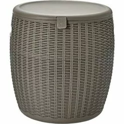 RELAX4LIFE Cool Bar Seau à Glace 45L Avec Couvercle Amovible Ø38cm, Cool Stool Glacière Avec Bouchon De Drainage Et Conception En Rotin Plastique Résistant Aux UV Pour Piscine, Terrasse, Patio (Brun) 9 RELAX4LIFE Cool Bar Seau à Glace 45L Avec Couvercle Amovible Ø38cm, Cool Stool Glacière Avec Bouchon De Drainage Et Conception En Rotin Plastique Résistant Aux UV Pour Piscine, Terrasse, Patio (Brun) -France Barbecue Soldes Boutique 64129938 4