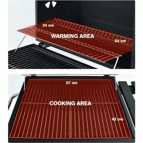 RELAX4LIFE Barbecue Au Charbon De Bois Réglable Avec Thermomètre Et Évent, Grill Barbecue Avec Étagère Latérale Et Crochets, Barbecue Mobile Avec Poignée Pour Jardin, Camping, 61 X 46 X 53,5 CM 7 RELAX4LIFE Barbecue Au Charbon De Bois Réglable Avec Thermomètre Et Évent, Grill Barbecue Avec Étagère Latérale Et Crochets, Barbecue Mobile Avec Poignée Pour Jardin, Camping, 61 X 46 X 53,5 CM – Image 5
