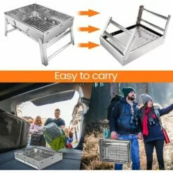 BF Gril à Charbon, Gril Pliant En Acier Inoxydable, Gril à Charbon De Table, Gril De Cuisson Amovible Pour 2 à 5 Personnes -France Barbecue Soldes Boutique 64386830 5