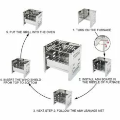 BF Gril Extérieur En Acier Inoxydable, Gril Pliable à Levage Réglable, Gril Portable (maille Courbée) -France Barbecue Soldes Boutique 64387283 4