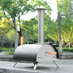 Four A Pizza A Carbon De Bois Extérieur Multifonction 13 Pouces Thermomètre A Pierre A Pizza En Acier Inoxydable,LBF -France Barbecue Soldes Boutique 64710668 2