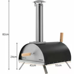 Four A Pizza A Carbon De Bois Extérieur Multifonction 13 Pouces Thermomètre A Pierre A Pizza En Acier Inoxydable,LBF -France Barbecue Soldes Boutique 64710668 5