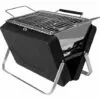 BDD Barbecue Grill Extérieur Portable Petit Ménage Charbon De Bois Pliant Grill (Noir)
