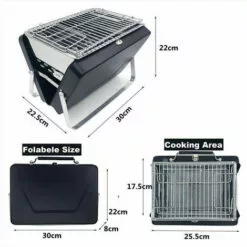 BDD Barbecue Grill Extérieur Portable Petit Ménage Charbon De Bois Pliant Grill (Noir) -France Barbecue Soldes Boutique 65375544 3