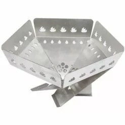 BDD Camping En Plein Air En Acier Inoxydable Barbecue Poêle à Bois Pliable Portable Fire Rack