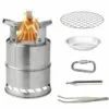 BDD Poêle à Bois De Camping, Poêle à Pare-brise Pliable Pour Sac à Dos, Poêle à Bois Portable En Acier Inoxydable, Alcool De Pique-nique En Plein Air
