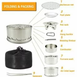BDD Poêle à Bois De Camping, Poêle à Pare-brise Pliable Pour Sac à Dos, Poêle à Bois Portable En Acier Inoxydable, Alcool De Pique-nique En Plein Air -France Barbecue Soldes Boutique 65377052 3