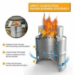 BDD Poêle à Bois De Camping, Poêle à Pare-brise Pliable Pour Sac à Dos, Poêle à Bois Portable En Acier Inoxydable, Alcool De Pique-nique En Plein Air -France Barbecue Soldes Boutique 65377052 4