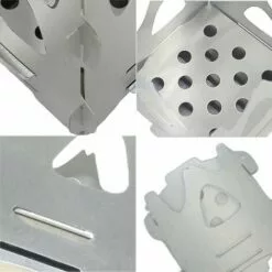 BDD Réchaud à Bois Réchaud De Camping Barbecue Grill Réchaud Portable En Acier Inoxydable (1 Pièces, Argent) -France Barbecue Soldes Boutique 65377513 2