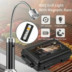 OSQI Lot De 2 Lampes De Barbecue à LED Avec Base Magnétique Rotation à 360 Degrés Flexible Réglable Pour Barbecue, Camping, Fête, Extérieur -France Barbecue Soldes Boutique 65501079 4