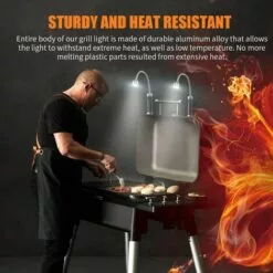 OSQI Lot De 2 Lampes De Barbecue à LED Avec Base Magnétique Rotation à 360 Degrés Flexible Réglable Pour Barbecue, Camping, Fête, Extérieur -France Barbecue Soldes Boutique 65501079 5
