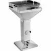 FEMOR Barbecue Colonne, Barbecue à Charbon, Barbecue Sur Pied En Acier Inoxydable, Réglable En Hauteur, Avec Cendrier Et Régulateur De Ventilation, 63 * 48 * 91,5cm