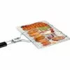 MERéTéET 1Pc Griller Panier Portable Pour Barbecue, Grand Grille Panier Rôti Pour Poisson, Légumes, Steak, Crevettes, Saucisses Avec Poignée Amovible Et Sac De Transport Facile,Couleur Argent, 32 X 22cm