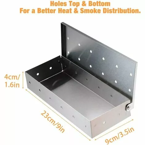 MEZHENG Barbecue Grill Smoker Box Pour Copeaux De Bois, Accessoire De Barbecue Pour Fumoir En Acier Inoxydable Pour Barbecue Au Charbon De Bois 4 MEZHENG Barbecue Grill Smoker Box Pour Copeaux De Bois, Accessoire De Barbecue Pour Fumoir En Acier Inoxydable Pour Barbecue Au Charbon De Bois – Image 2