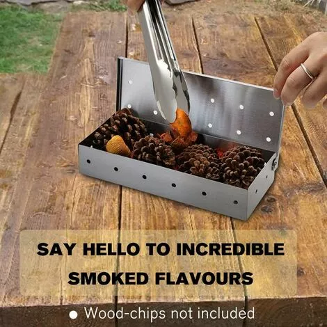 MEZHENG Barbecue Grill Smoker Box Pour Copeaux De Bois, Accessoire De Barbecue Pour Fumoir En Acier Inoxydable Pour Barbecue Au Charbon De Bois 5 MEZHENG Barbecue Grill Smoker Box Pour Copeaux De Bois, Accessoire De Barbecue Pour Fumoir En Acier Inoxydable Pour Barbecue Au Charbon De Bois – Image 3