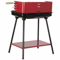 BRICOMARTEAU Barbecue à Charbon Sur Pied DKD Home Decor Rouge Acier (53 X 37 X 80 Cm) -France Barbecue Soldes Boutique 65935869 4