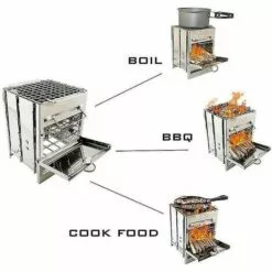 BF Four à Griller Portable Carré En Acier Inoxydable, Charbon De Bois, Qui Cuit à L'extérieur Four à Bois Pliable -France Barbecue Soldes Boutique 66021522 5