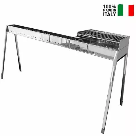 LISA Gril Pour Brochette Cuisson Charbon De Bois Avec Kit Parois Barbecue Milano 100+40 Plus 4 LISA Gril Pour Brochette Cuisson Charbon De Bois Avec Kit Parois Barbecue Milano 100+40 Plus – Image 2